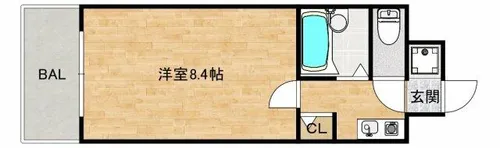 エルグランド室見【8階】の間取り