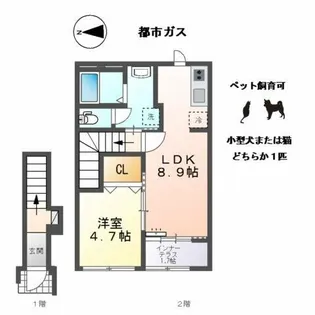 ネオハピネスアオシゲ【2階】の間取り