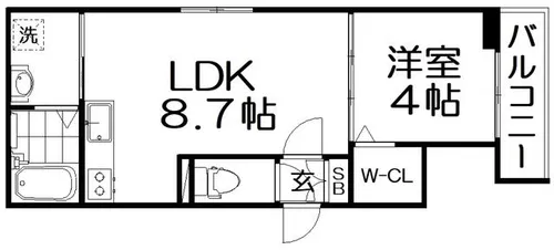 グランディール錦町【1階】の間取り