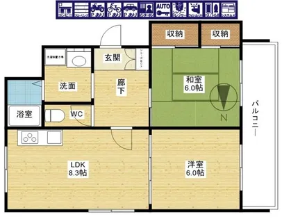 THE CITY三国本町【4階】の間取り