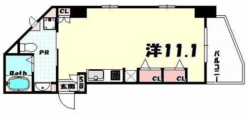 オーキッドレジデンス神戸三宮【10階】の間取り