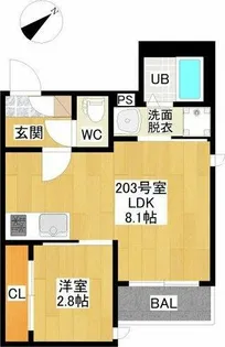 Grandtic Smart 山王【2階】の間取り