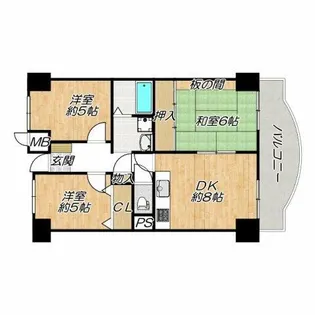 プレストコート弐番館【6階】の間取り