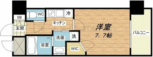 クラウンハイム北心斎橋フラワーコート【4階】の間取り