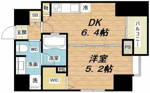 プレサンスNEO中之島公園【7階】の間取り