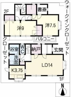 愛知県名古屋市西区比良1丁目【一戸建】の間取り