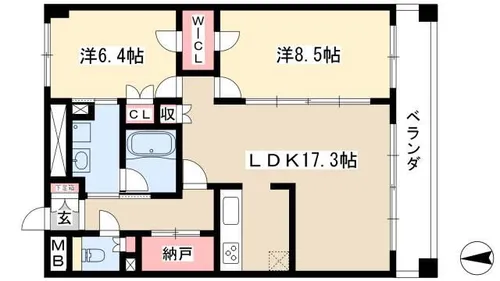 グラン・アベニュー名駅【14階】の間取り