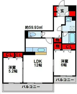 福岡県北九州市八幡西区大字本城【マンション】の間取り
