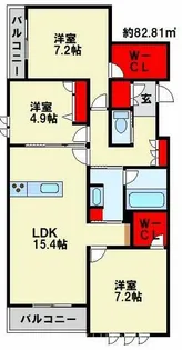 福岡県北九州市小倉北区青葉2丁目【マンション】の間取り