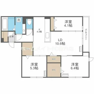 クラシスト北畠【2階】の間取り