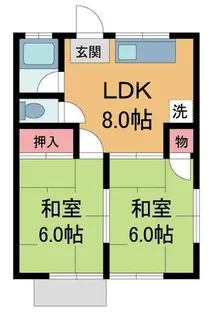 若葉ハイツ【102号室】の間取り