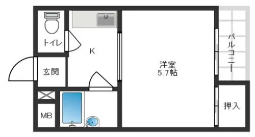 ハイツ富田【105号室】の間取り