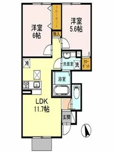 クレールわかば【1階】の間取り