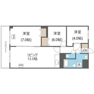 共済ハウス【7階】の間取り