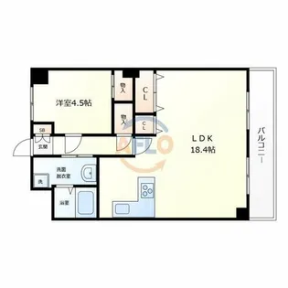 セザール難波西【6階】の間取り