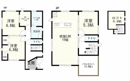 愛知県春日井市林島町3丁目【一戸建】の間取り
