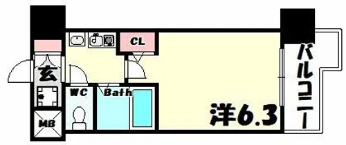 エステムコート新神戸エリタージュ【11階】の間取り