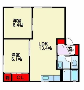 ディアスイーストA棟【1階】の間取り