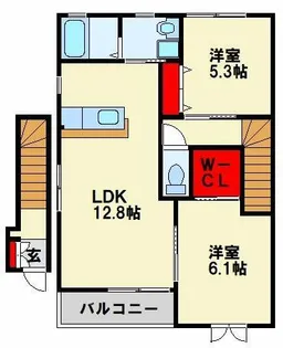 コムハウス 参番館【201号室】の間取り