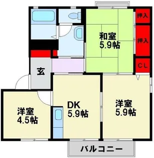 アクシス塔野Ⅰ【101号室】の間取り