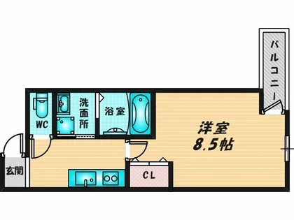 フジパレス今津中ウエスト【1階】の間取り