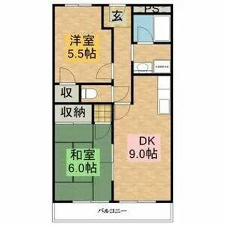 大阪府泉大津市我孫子【アパート】の間取り