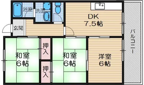 ハイツサニーサイド【302号室】の間取り
