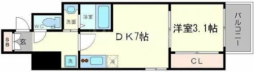 クレストコート靭公園【10階】の間取り