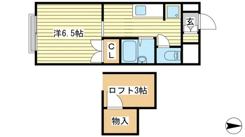 ヴィヴィール白浜【103号室】の間取り