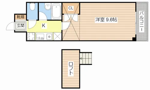 シャン・ド・フルール竹村【1403号室】の間取り