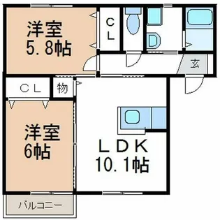 K’s HOUSE A【2階】の間取り