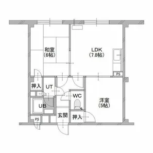 ハシモトロイヤル山の手【302号室】の間取り