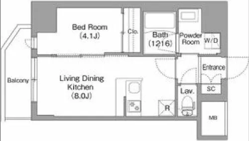 コンフォリア・リヴ北浜高麗橋【14階】の間取り