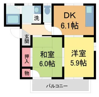ベルエール甲子園【102号室】の間取り