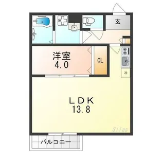 ジーメゾン泉大津イエナス【1階】の間取り