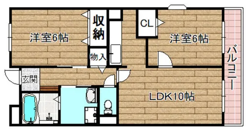 オーベルジュ【301号室】の間取り