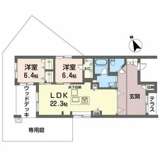ビレッジズシャーメゾン【1階】の間取り