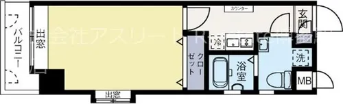 福岡県福岡市博多区中呉服町【マンション】の間取り