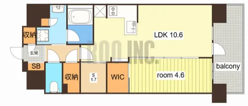 レーベン姫路本町【1403号室】の間取り