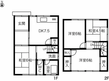 愛知県一宮市花池3丁目【テラスハウス】の間取り
