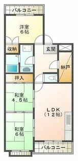 ハピネス【1階】の間取り