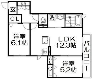 レジェンド太秦【2階】の間取り
