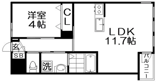 津田南スマイル館【101号室】の間取り