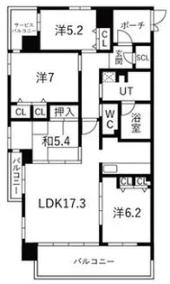 アルファステイツ城乾西八代【501号室】の間取り