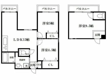 グレース肥後橋【6階】の間取り