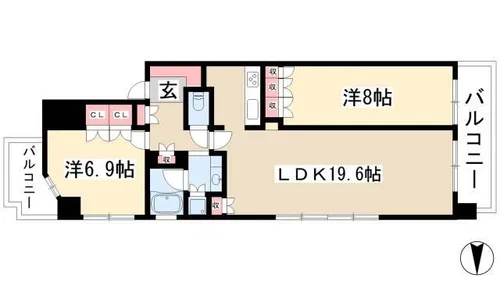 ライオンズシティ栄本町通【501号室】の間取り