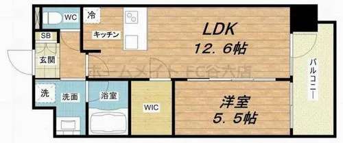 プレサンス心斎橋ニスト【13階】の間取り