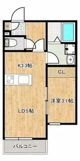 エルモス姪浜Ⅱ【3階】の間取り