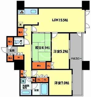 上本町ヒルズマーク【8階】の間取り