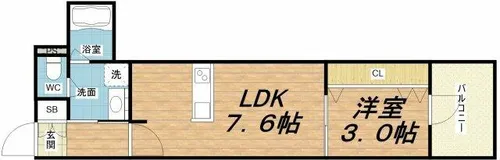 RJRプレシア南堀江【2階】の間取り